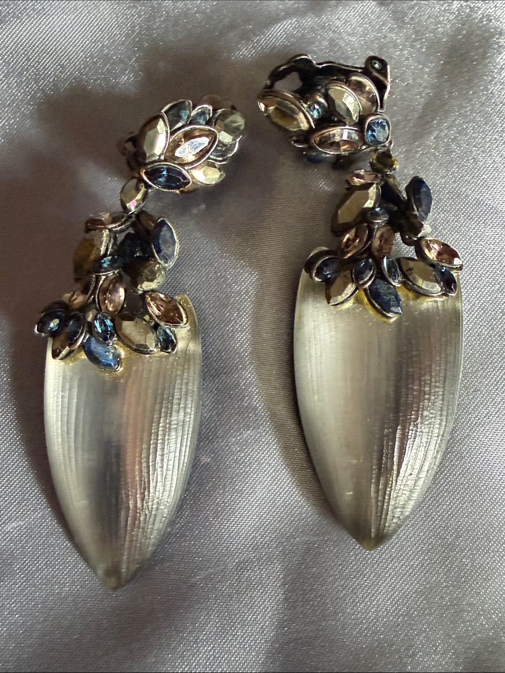 Elegant midnight blue, black and silver ALEXIS BITTAR ®️ marquis Drop Earringsp